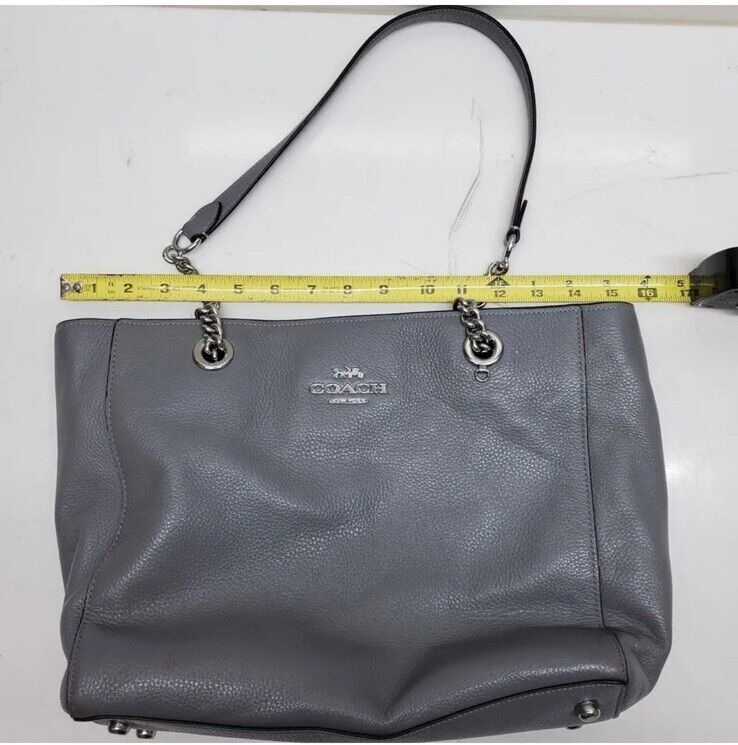 Coach C1566 Marlie Tote Granite Pebbled Leather Chain  display picture 1