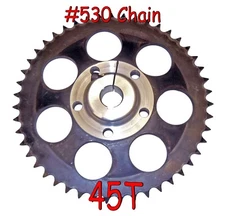 NEW! #530 45T Rear Sprocket w/ Hub for 1" Live Axle Go Kart Cart Minibike UTV