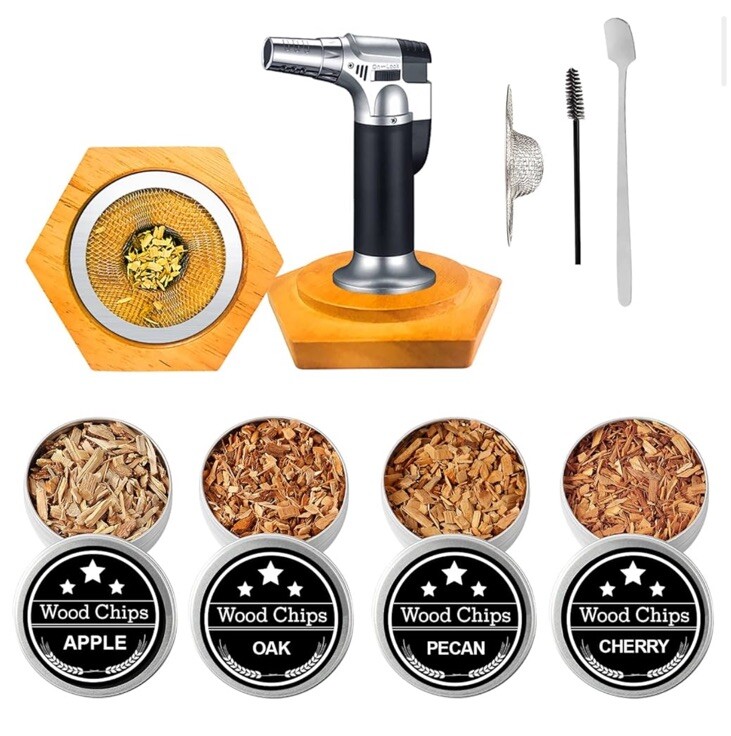 Weicha wood cocktail smoker old fashioned smoker kit with 4 wood chips Valentine