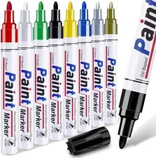 Permanent Paint Markers for Metal - 8 Oil Based 1 Count (Pack of 8), 8 Colors