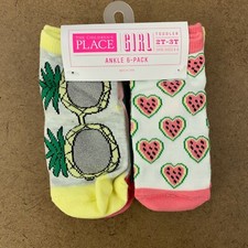 The Children's Place Toddler Girls Size 2T-3T Metallic Ankle Socks 6-Pack NWT