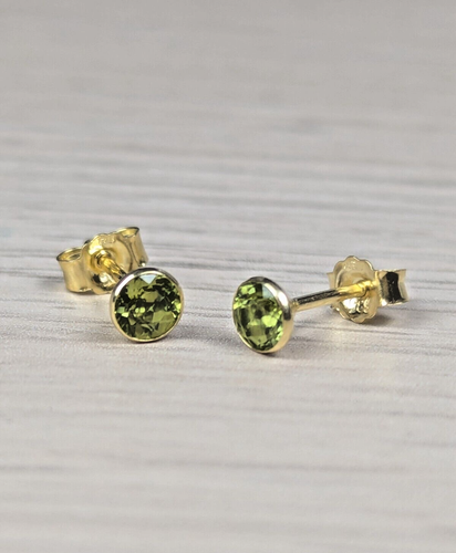 Ohrstecker -echt 585 Gold- mit echtem Peridot, wunderschön edel | Schmuckstyck - Bild 2 von 11