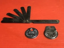 Vintage CATERPILLAR 6-Blade Feeler Gage + Champion & Kastar Spark Plug Gap Tools