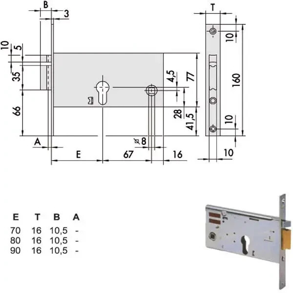 Serratura Elettrica Elettroserratura Cisa 14350 Entrata 80 Infilare