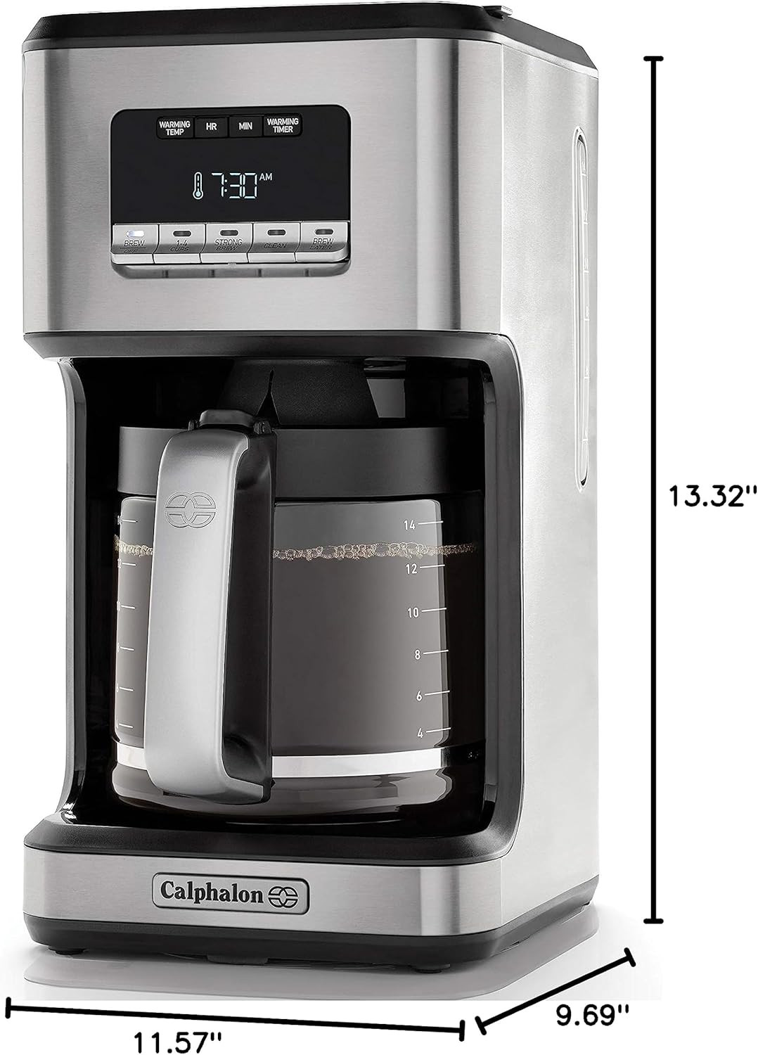 14-Cup Programmable Stainless Steel Coffee Maker with Glass Carafe