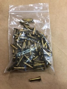 75 Pack Semi Tubular Flat Head Brass Rivets 3/8 Dia Head 7/8 Long X 3/16 Dia