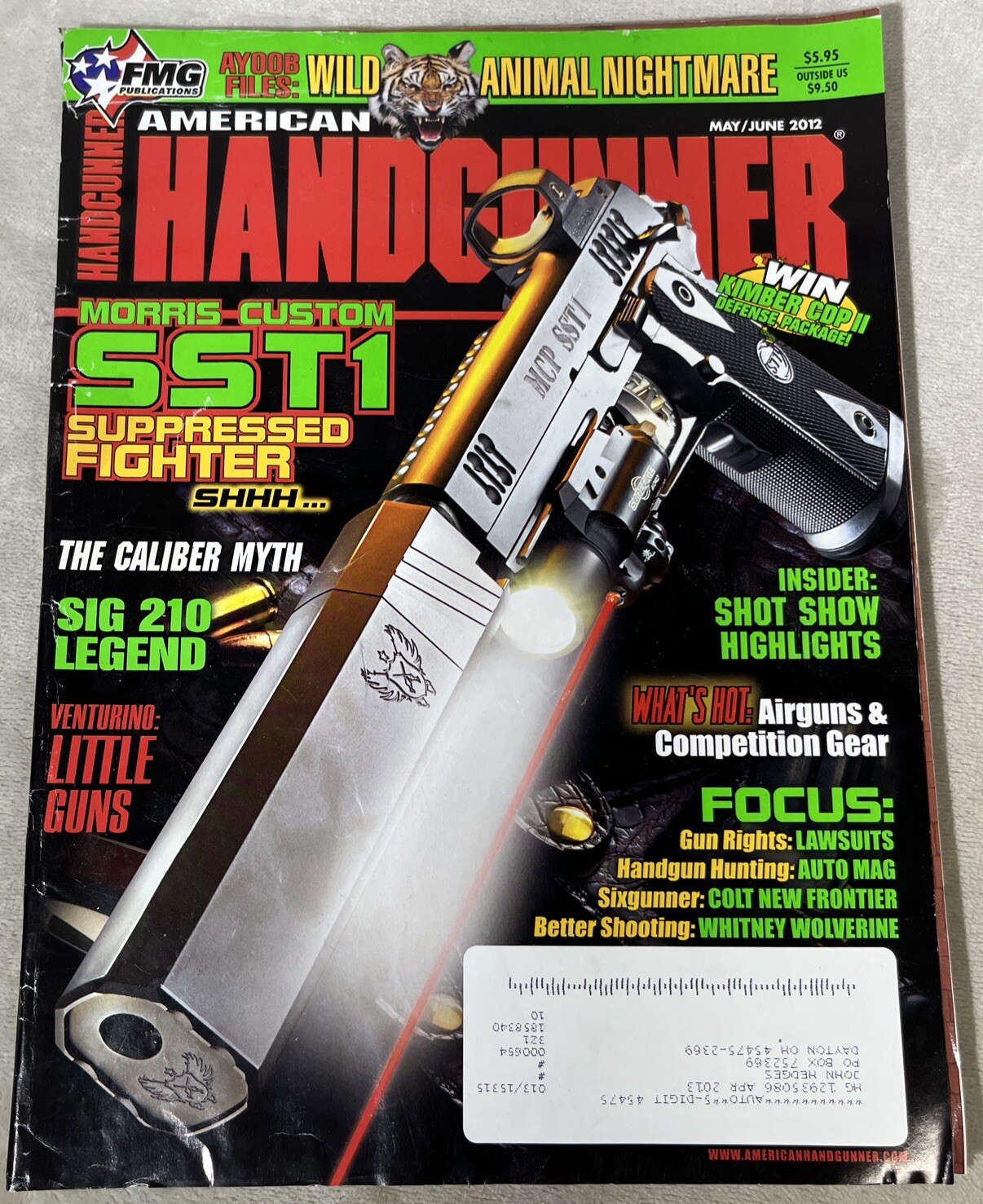 American Handgunner Magazine May June 2012 Morris Custom SST1 Caliber Myth