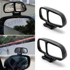 Universal Wide Angle Side Rear View Square W/ Dual Adjustable Spot Blind Mirrors