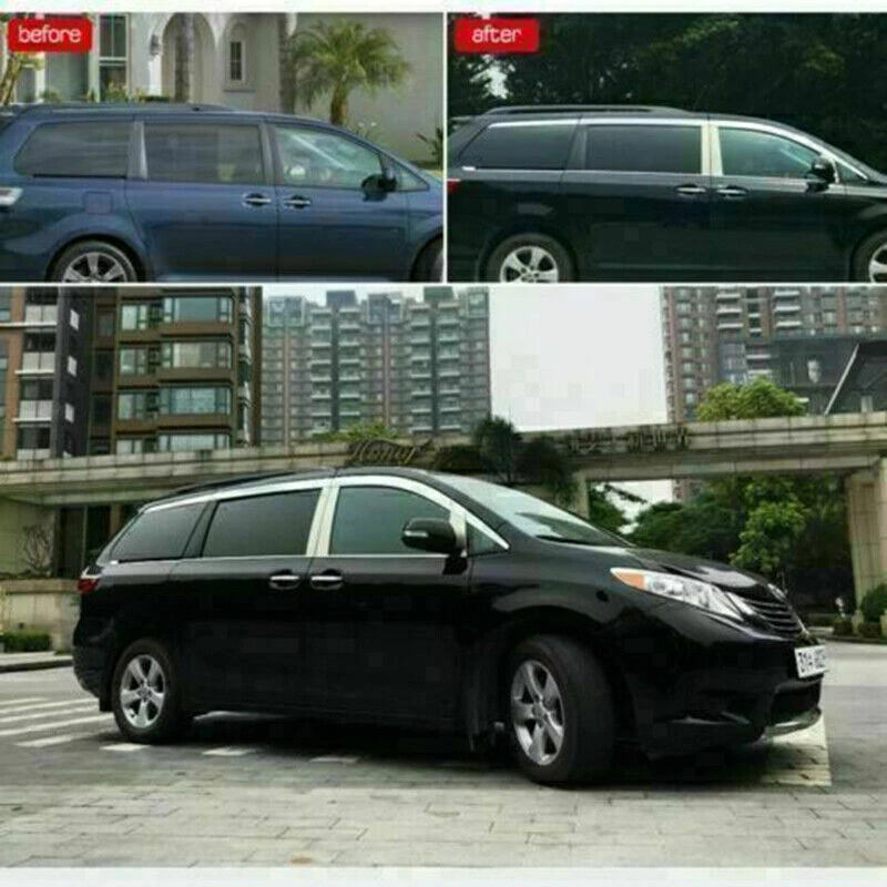 Visera de ventana para Toyota Sienna 11-20 cromada ventilación parasol protector de lluvia visera de puerta Foto 2 de 4