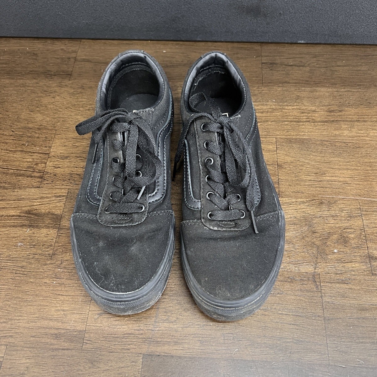 Vans Old Skool Triple Black Low Top Lace Up Shoes Size