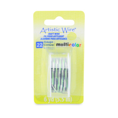 MultiColor Artistic Wire 22 Gauge Silver, Black, Green Craft Wire ~ (6 Yards)