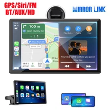 9" Portable Car Stereo Radio Wireless Apple Carplay/Android Auto TouchScreen GPS