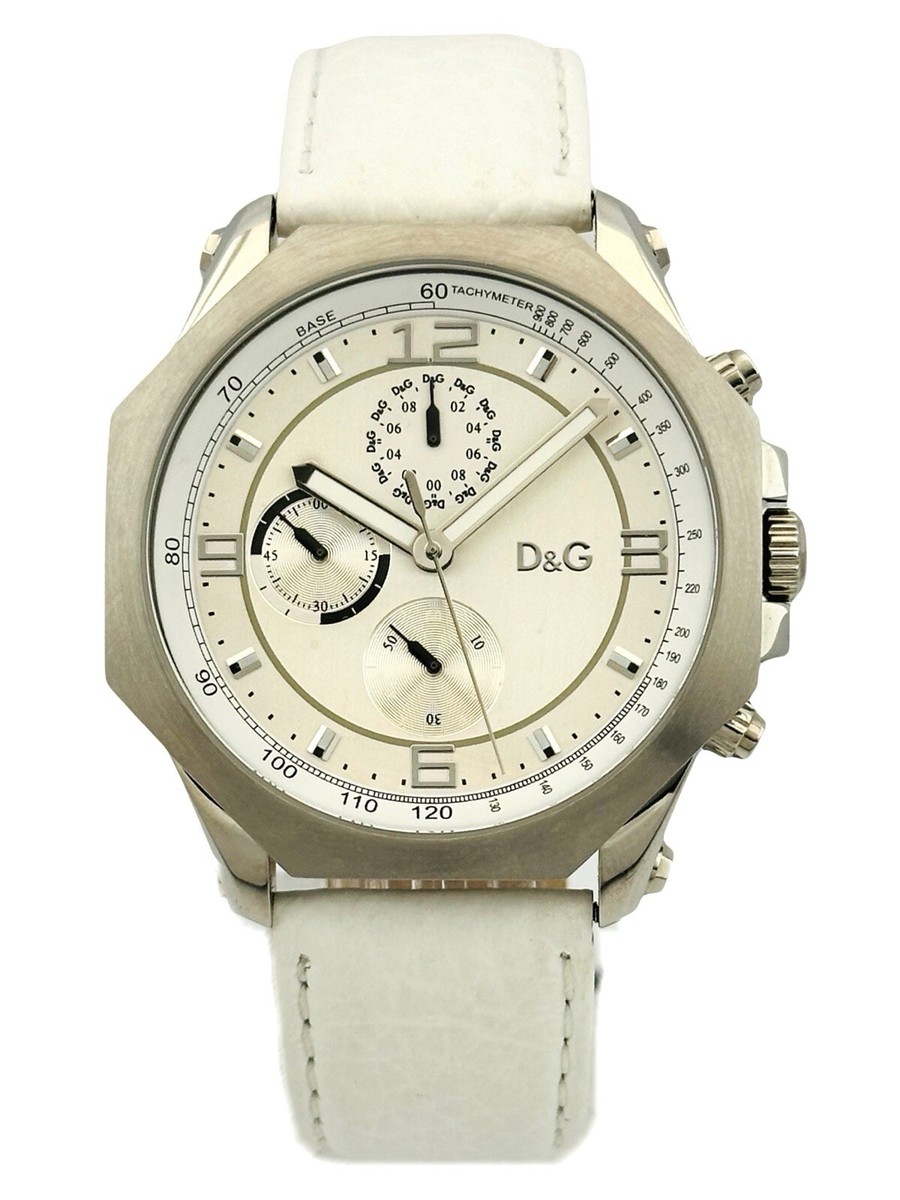D&G Dolce & Gabbana ワンピース ホワイト y2k y88 D&G Dolce and Gabbana Watch DW0101 Goose Octagonal White Leather
