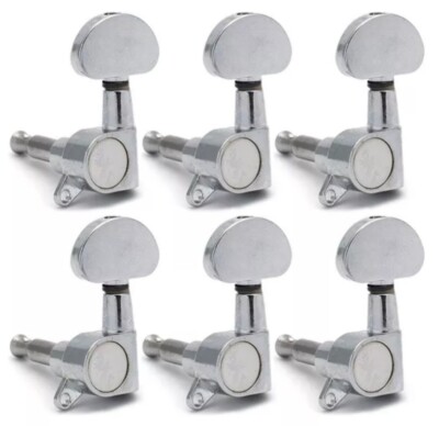 6L Chrome Tuner Grover Style 10mm Peg Head Electric Guitar