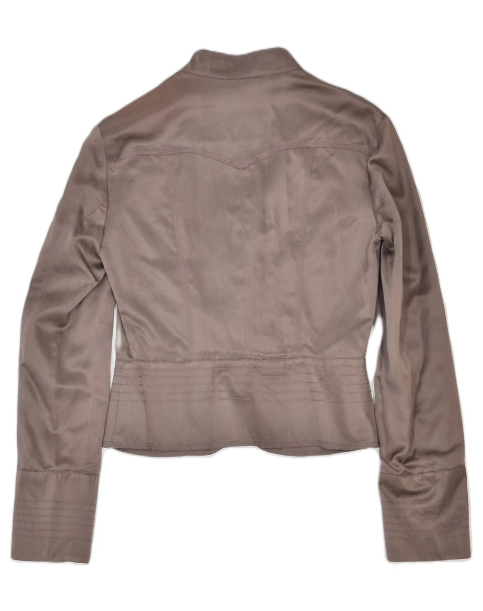 BLUNAUTA Womens Crop Blazer Jacket IT 40 Small Brown Silk WT69 eBay