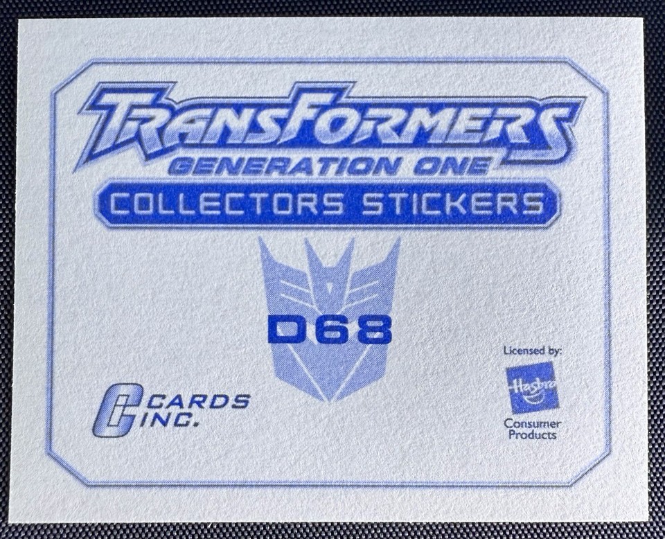 2003 iCards Inc. Transformers Generation 1 Sticker Insections #D68 🔥🤖🔥 ...