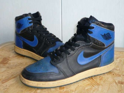 Nike Air Jordan 1 Azul X Negro Para hombre Zapatillas US 8 1/2 1985 Original  Vintage | eBay