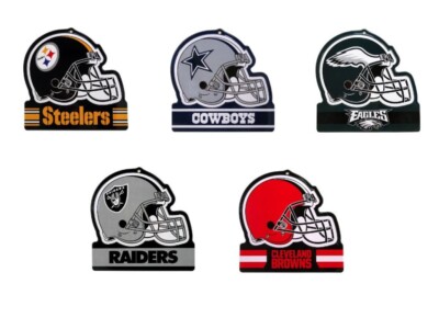 NFL Embossed Metal Football Helmet Tin Sign Man Cave Pub Wall Decor