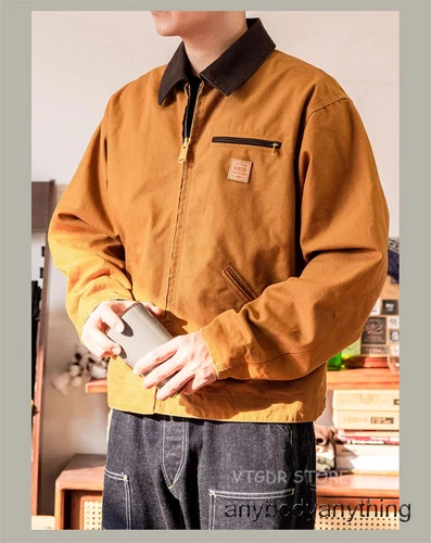Retro Jacke Herren Loose Fit American Classic Vintage Workwear - Bild 14 von 39