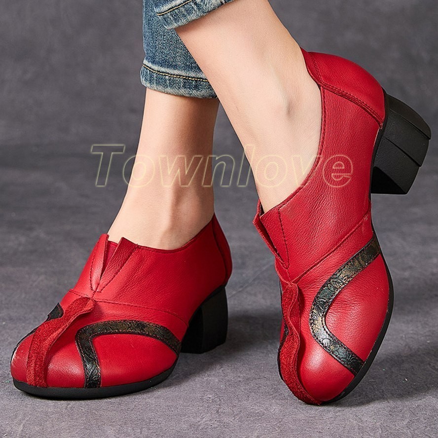 SAOLA Stivaletti donna vera pelle oxfords mocassini slip on comodi casual nuovi