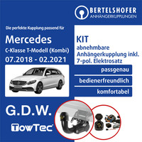 für Mercedes C-Klasse T-Modell (Kombi) Typ S205 18-21 AHK Abn. +7Pol Spez E-Satz