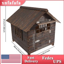 Brown Modern Dog House Dog House With Window And Door Pet House For 38.58lbs Dog