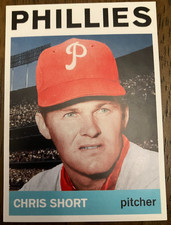 PHILADELPHIA PHILLIES: Chris Short Custom Modern 1964 Style Art Card