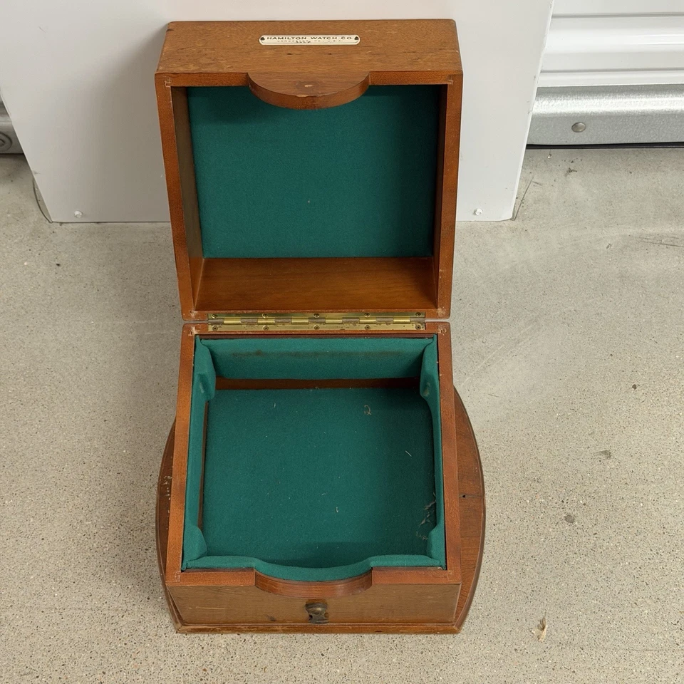 Caixa de cronômetro vintage Wood Hamilton Watch Co. Maritime Lancaster PA. Vela - Imagem 3 de 4