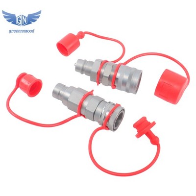 Flat Face ISO 16028 to Ag ISO 5675 Pioneer Style Hydraulic Quick Coupler Adapter