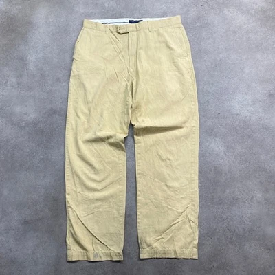 Tommy Hilfiger Pantalon chino homme 34" à rayures jambes droites en coton, jaune - Photo 1/4
