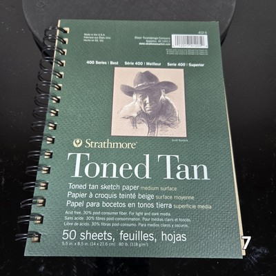 Strathmore Toned Sketch Spiral Paper Pad 5.5'' x 8.5'' Tan 50 Sheets