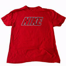 Nike Red Graphic T-Shirt Short Sleeve Crew Neck Casual Athletic Tee