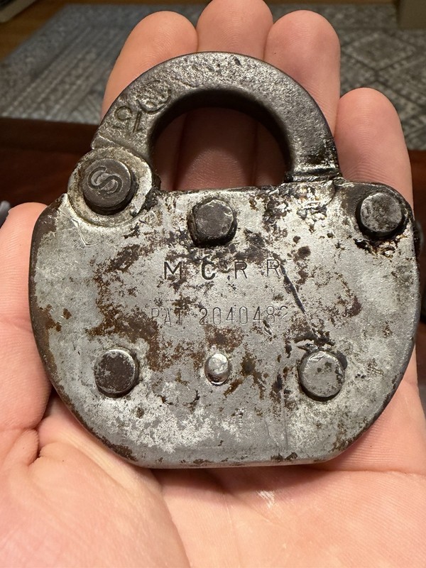 Adlake Railroad Vintage Antique Safety Switch Lock MCRR Stamp NO KEY