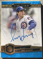 Greg Maddux Auto /25 2021 Topps Five Star Career Blue Autograph Card #FSA-GMA