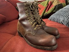 Vintage Dayton Driver Boots Handmade In Canada Size 12m Steel Toe