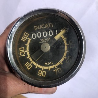 Veglia Speedo Clock for Classic Ducati Singles 150mph 00001 mile on clock