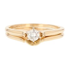 .20ct Round Cut Diamond Solitaire Wedding Set Rings 14k Yellow Gold Size 6