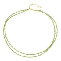 Anspruchsvolle Peridot-Halskette Aus Vergoldetem Silber