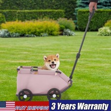2-in-1 Dog Wagon Stroller for Small Dogs 7.5kg Push Pull Foldable Dog Cart