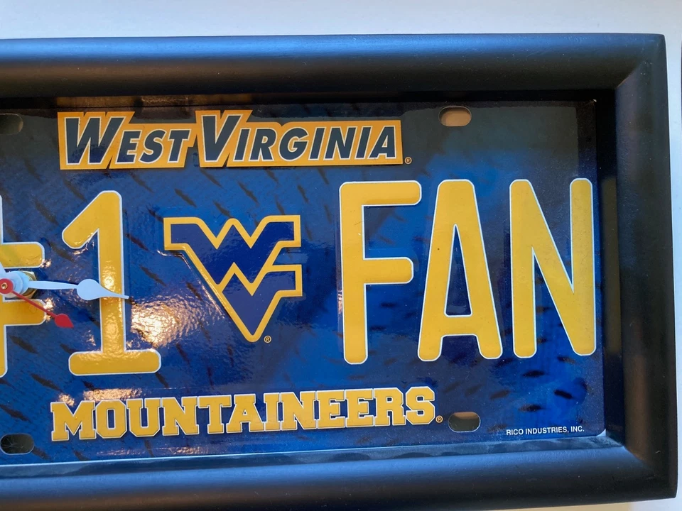 West Virginia Mountaineers # 1 Ventilador Cuarzo Placa Reloj - Probado y Funciona Foto 4 de 4