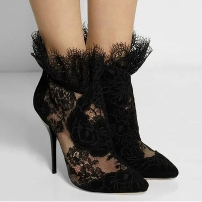 Jimmy Choo Kamaris Lace Booties 39.5 - Dark Romance / Victorian Goth