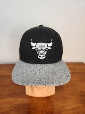 Chicago Bulls New Era Snapback Hat Black Gray Splatter With White Logo 9Fifty