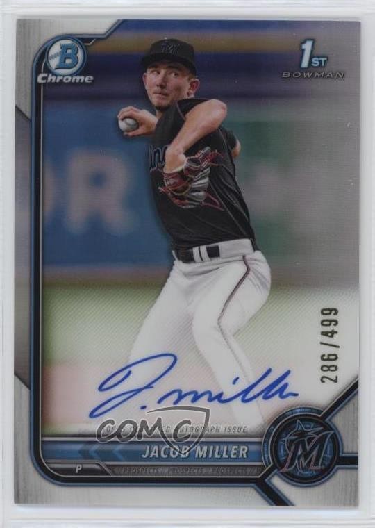 2022 Bowman Draft Chrome Pick Refractor 286/499 Jacob Miller #CDA-JMR Auto 0fz3