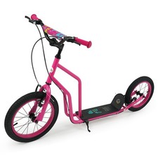Youth Scooter Kick Scooter with Adjustable Handlebar Dual Brakes for Teens Pink