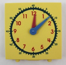 Yellow Student Clock Teaching Tool for Homeschool Original Box Brand New Math