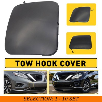 1-10X Tow Hook Eye Hole Cover Front Bumper Cap Black for Nissan Murano 2015-2019