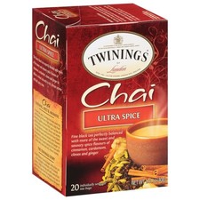 Twinings Chai Tea Bags 20 Count Spicy Black Tea with Cinnamon Ginger Cardamom