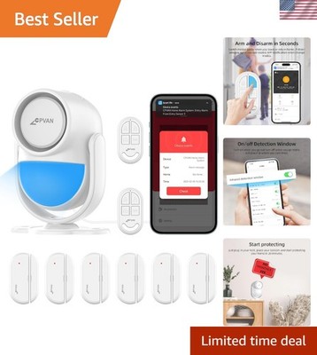 Smart Home Alarm System - 9-Piece WiFi DIY Security Kit with Loud 120 dB Alarm