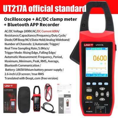 UNIT 600A AC/DC Oscilloscope Clamp Meter Bluetooth APP Recorder NCV UT217A/217B