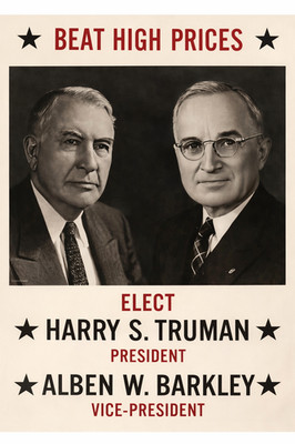 President Truman Election Campaign Beat High Prices Historic Fridge Magnet 2x3